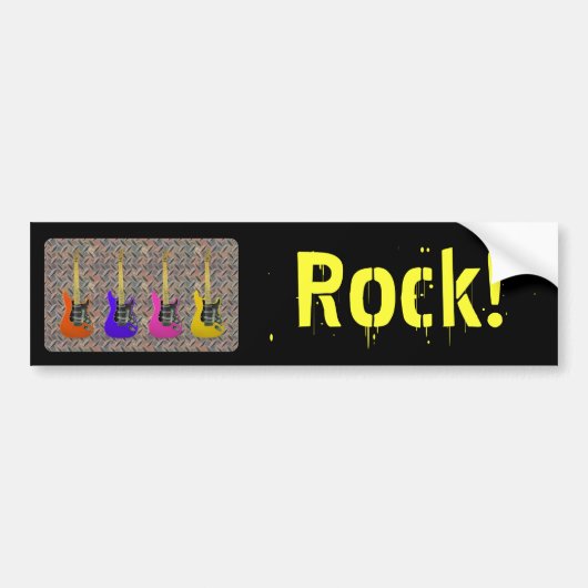 Diamond Metal Guitars, Rock! Bumpersticker (Voorkant)