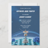 Diamond Metallic King Chess Fathers Day Blauw Kaart (Voorkant)