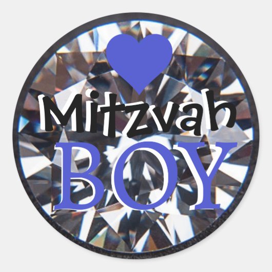 Diamond Mitzvah Boy Ronde Sticker (Voorkant)