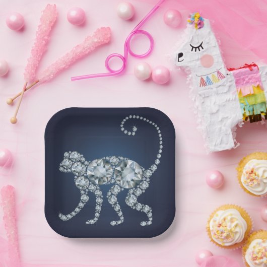 Diamond Monkey Papieren Bordje (Feest)