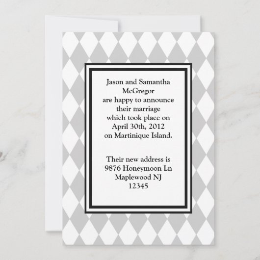 Diamond Monogram Aankondiging van een fotoweddensc (Achterkant)