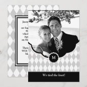Diamond Monogram Aankondiging van een fotoweddensc (Voorkant / Achterkant)