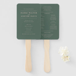 Diamond Monogram Floral Evergreen Wedding Programm Handwaaier