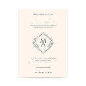 Diamond Monogram met bloemen Evergreen Wedding Kaart