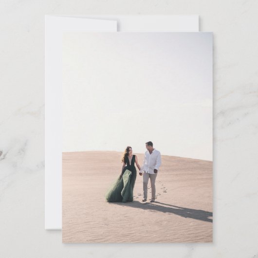 Diamond Monogram met bloemen Evergreen Wedding Kaart (Achterkant)