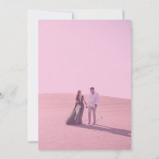 Diamond Monogram met bloemen in roze bruiloft Kaart (Achterkant)