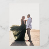 Diamond Monogram met Flowers Gold Save the Date Folie Uitnodiging (Achterkant)