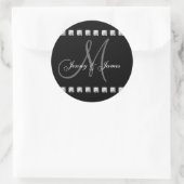 Diamond Monogram Namen Trouwstickers Ronde Sticker (Tas)