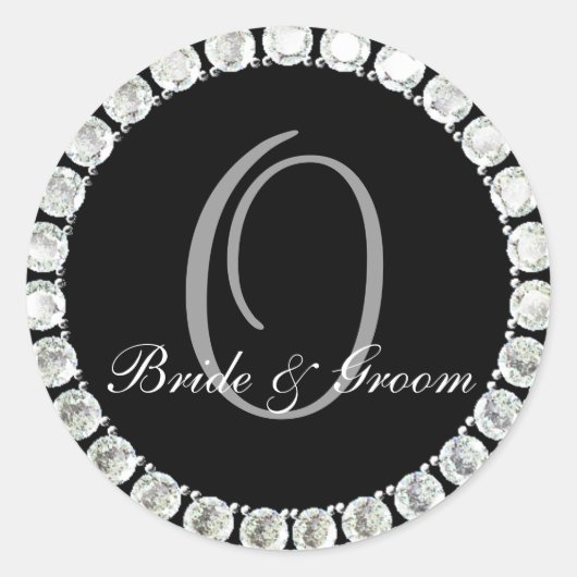 Diamond monogram O aanpasbaar zegel (Voorkant)