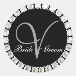 Diamond monogram V aanpasbaar zegel