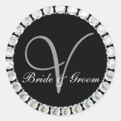 Diamond monogram V aanpasbaar zegel (Voorkant)