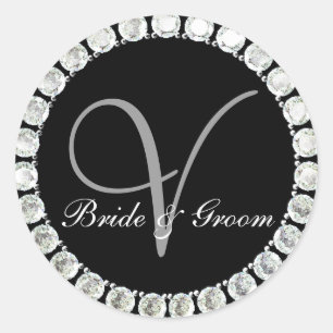 Diamond monogram V aanpasbaar zegel