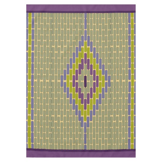 Diamond Mosaic tegel: koele kleuren tablecloth 60x Tafelkleed (Voorkant)