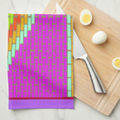 Diamond Mosaic tegels fel gekleurde keukenhanddoek (Quarter Fold)