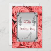 Diamond Music Note, Stiletto & Red Roses 45th Kaart (Voorkant)