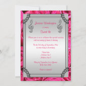 Diamond Music Note, Stiletto & Rozen Sweet 16 Kaart (Achterkant)