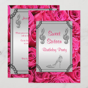 Diamond Music Note, Stiletto & Rozen Sweet 16 Kaart