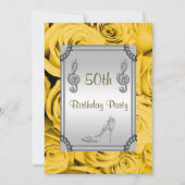 Diamond Music Note, Stiletto & Yellow Roses 50ste Kaart (Voorkant)