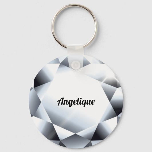 Diamond name gemstone jewel round sleutelhanger (Voorkant)