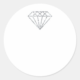 Diamond Name Wedding Bridal Sweet16th White Ronde Sticker