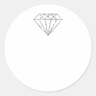 Diamond Name Wedding Bridal Sweet16th White Ronde Sticker