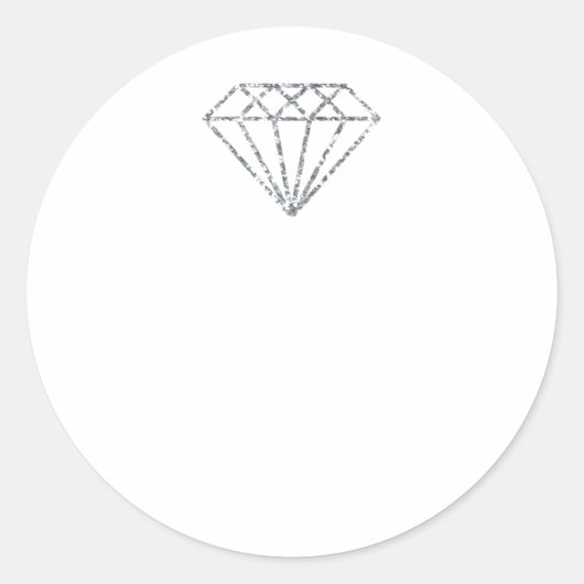 Diamond Name Wedding Bridal Sweet16th White Ronde Sticker (Voorkant)