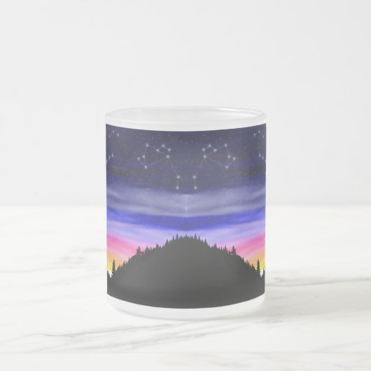 Diamond Night Frosted Glass Coffee Mok (Center)