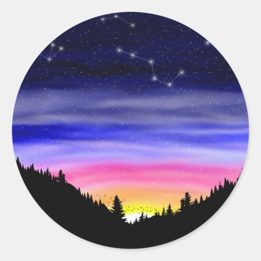 Diamond Night Ronde Sticker (Voorkant)