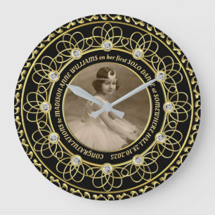 Diamond Numbers Foto Gold Commemorative Black Grote Klok