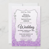 ** Diamond Ombre Paarse Glitter Gradient Wedding Kaart (Voorkant)