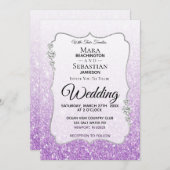 ** Diamond Ombre Paarse Glitter Gradient Wedding Kaart (Voorkant / Achterkant)
