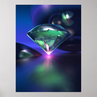 Diamond op paars poster