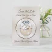 Diamond op persoonlijke titel Save the Date Invita Kaart (Staand voorkant)