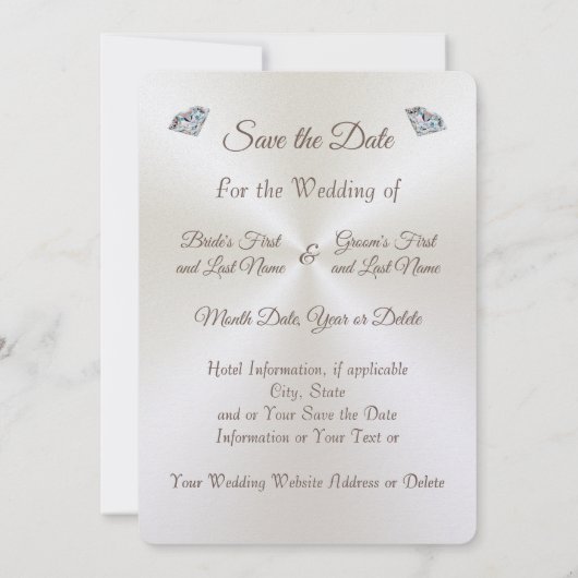 Diamond op persoonlijke titel Save the Date Invita Kaart (Achterkant)