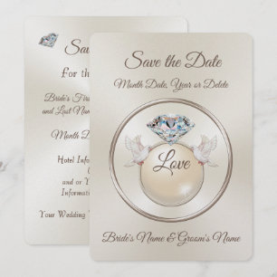 Diamond op persoonlijke titel Save the Date Invita Kaart