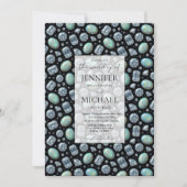 Diamond + Opalen Formeel | Luxe QR Code Trouwen Kaart (Voorkant)
