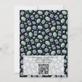 Diamond + Opalen Formeel | Luxe QR Code Trouwen Kaart (Achterkant)