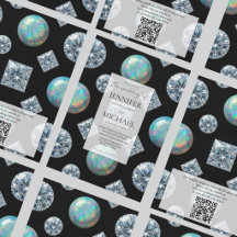Diamond + Opalen Formeel | Luxe QR Code Trouwen