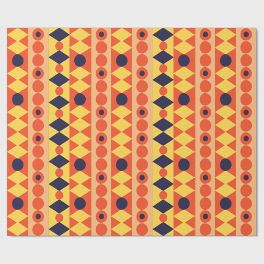 Diamond Orange Circle Shapes Gift Wrapping Paper Cadeaupapier (Vlak)