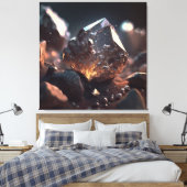 Diamond Ore Macro: Kimberlite Pipe Art Canvas Afdruk (Insitu (Slaapkamer))