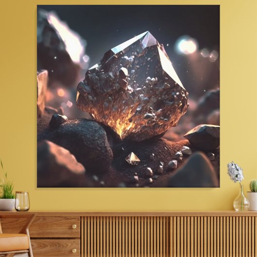 Diamond Ore Macro: Kimberlite Pipe Art Canvas Afdruk (Insitu (Woonkamer))
