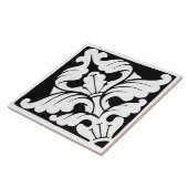 Diamond Orientation: Black and White Flourish Tegeltje (Zijkant)