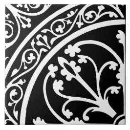 Diamond Oriented Large Print Abstract Black Tegeltje