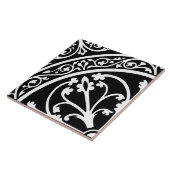 Diamond Oriented Large Print Abstract Black Tegeltje (Zijkant)