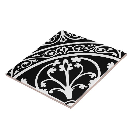 Diamond Oriented Large Print Abstract Black Tegeltje (Zijkant)