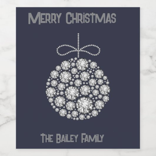 Diamond ornament Food and Beverage Label Set Wijn Etiket (Enkel label)