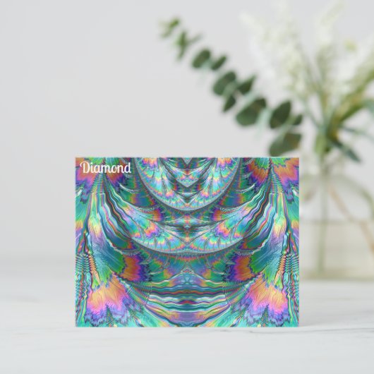 DIAMOND ~ Ozing Pastels ~ 3D Fractal Design ~ Briefkaart (Staand voorkant)