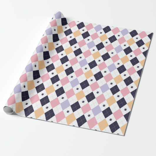 Diamond Paarse Roze met Spider Cadeaupapier (Uitgerold)