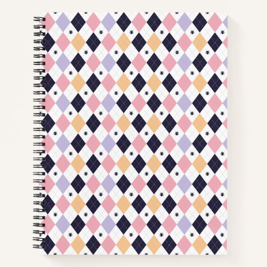 Diamond Paarse Roze met Spider Notitieboek (Voorkant)