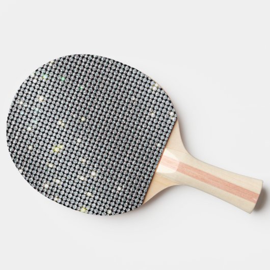 Diamond Paddles, briljante Paddles, wit kristal Tafeltennisbatje (Zijkant)